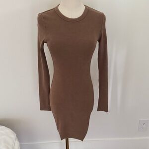 Emory Park stretchy Brown long sleeve Dress